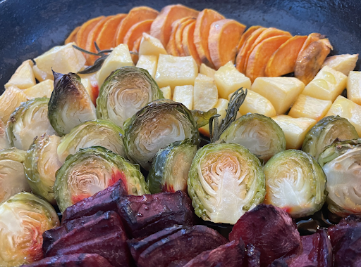 Roasted (or Baked) Veggie tray with Herbs & Spices